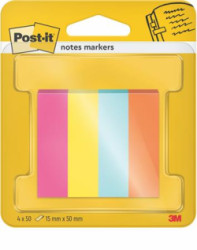 Zloka, papierov, 4x50 listov, 15x50 mm, 3M POSTIT "Poptimistic", rzne farby