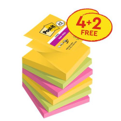 Samolepiaci bloek, "Z", 76x76 mm, 4+2x90 listov, 3M POSTIT "Carnival", rzne farby