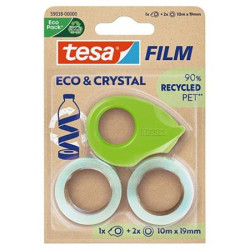 Lepiaca pska s dvkovaom, 2 ks 19 mm x 10 m, TESA "Eco&Crystal", priehadn